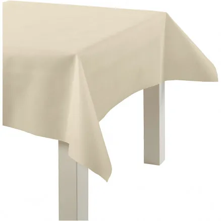 Tablecloth of imitation fabric, cream, W: 125 cm, 70 g, 10 m/1 roll.