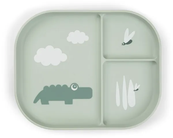 Foodie divided plate Croco Green